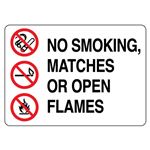 No Smoking, Matches or Open Flame  Graphic Sign